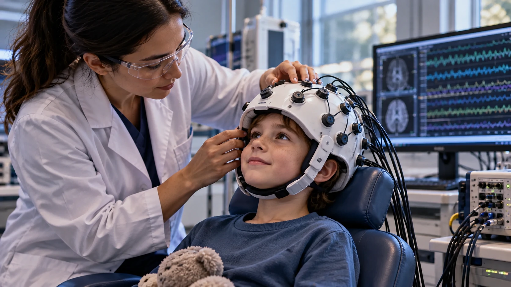 Illustration for a brain scanner you can wear