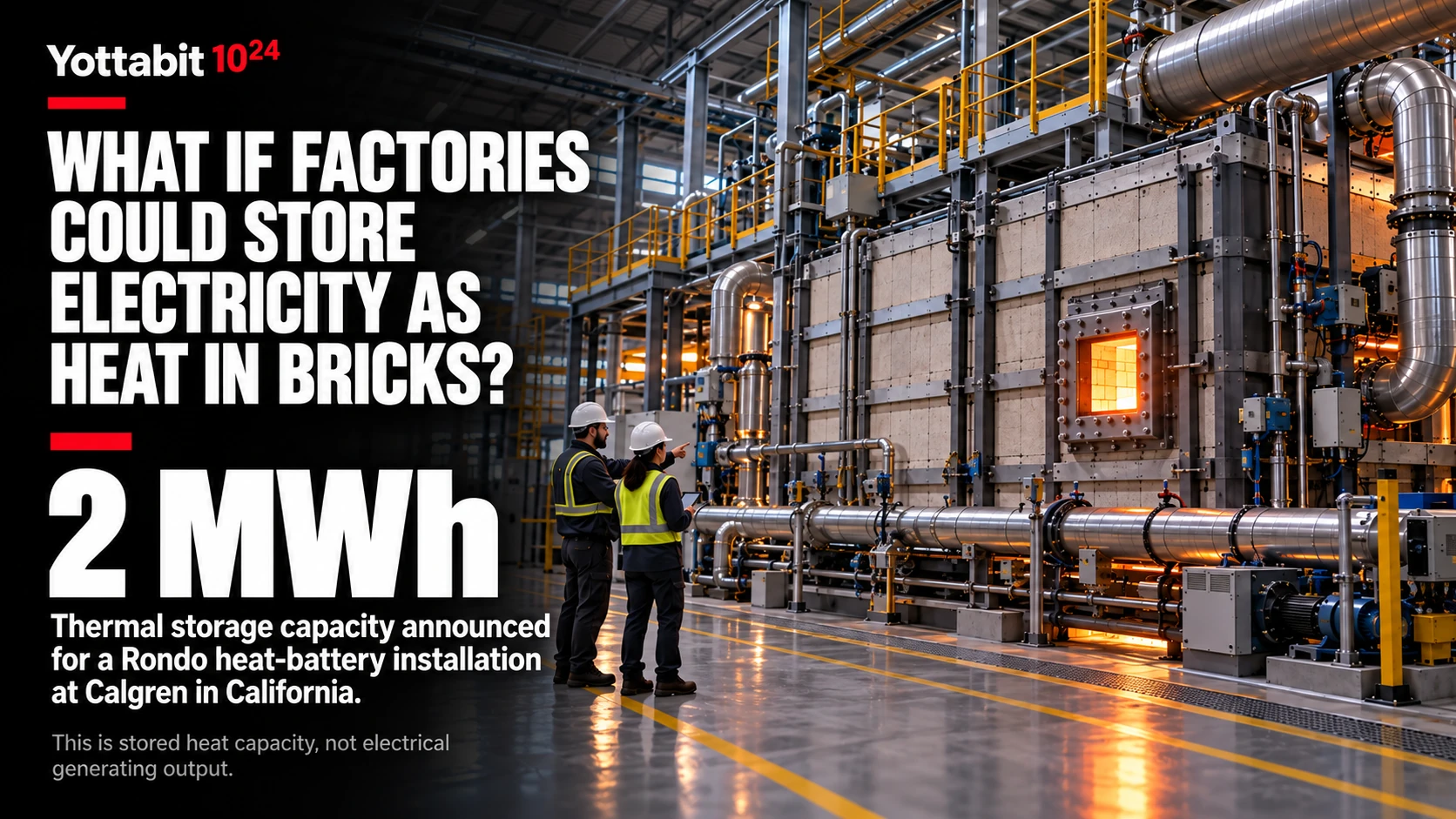 YottaBit visual summary for a factory powered by hot bricks