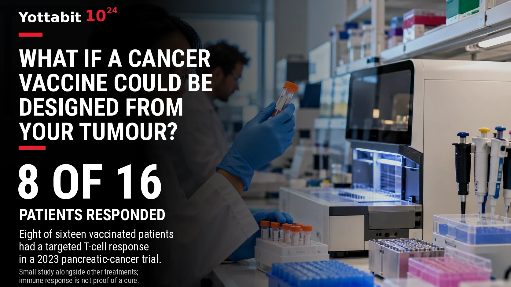 YottaBit visual summary for a vaccine designed from your tumour