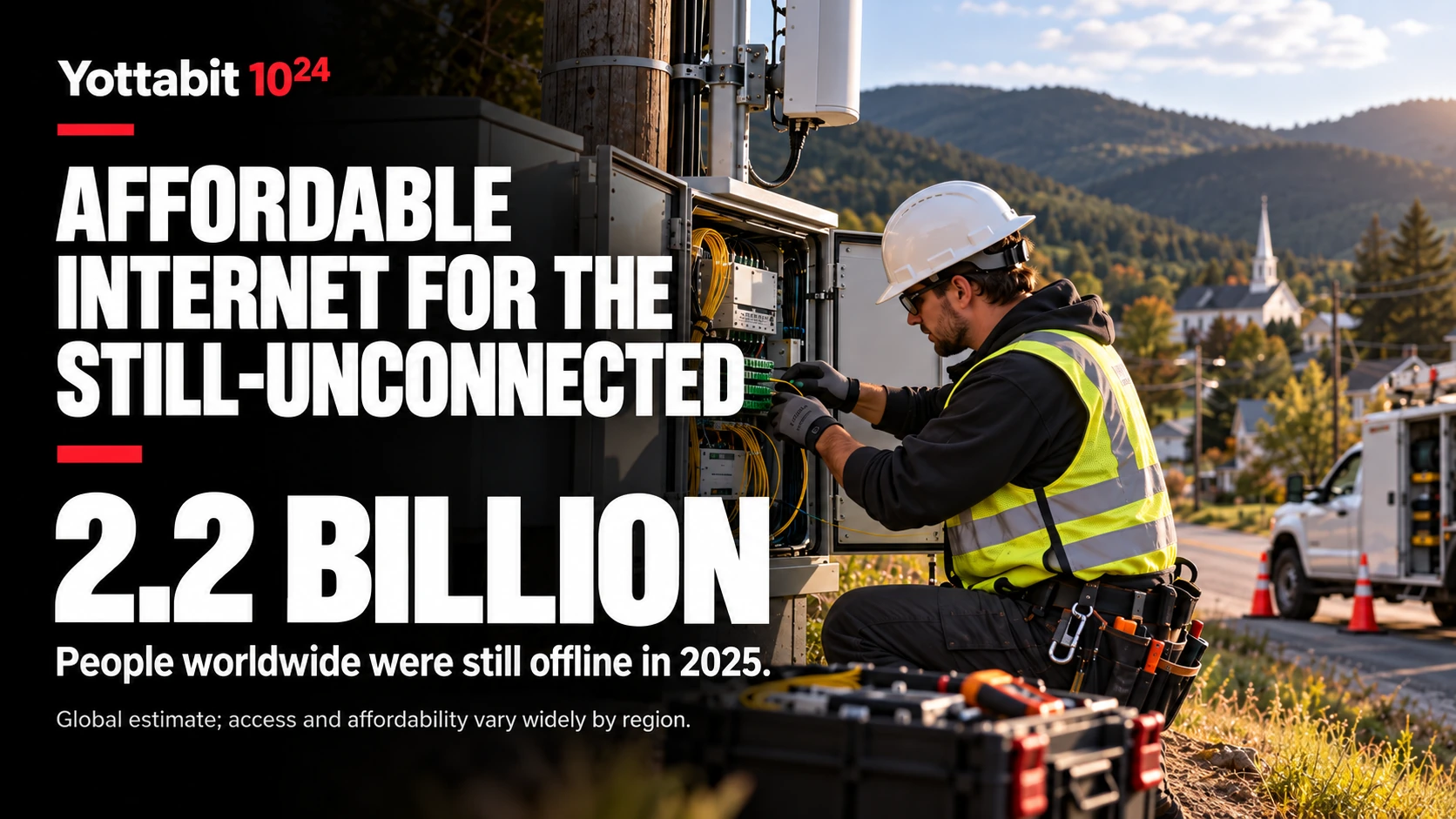 YottaBit visual summary for affordable internet for the still unconnected