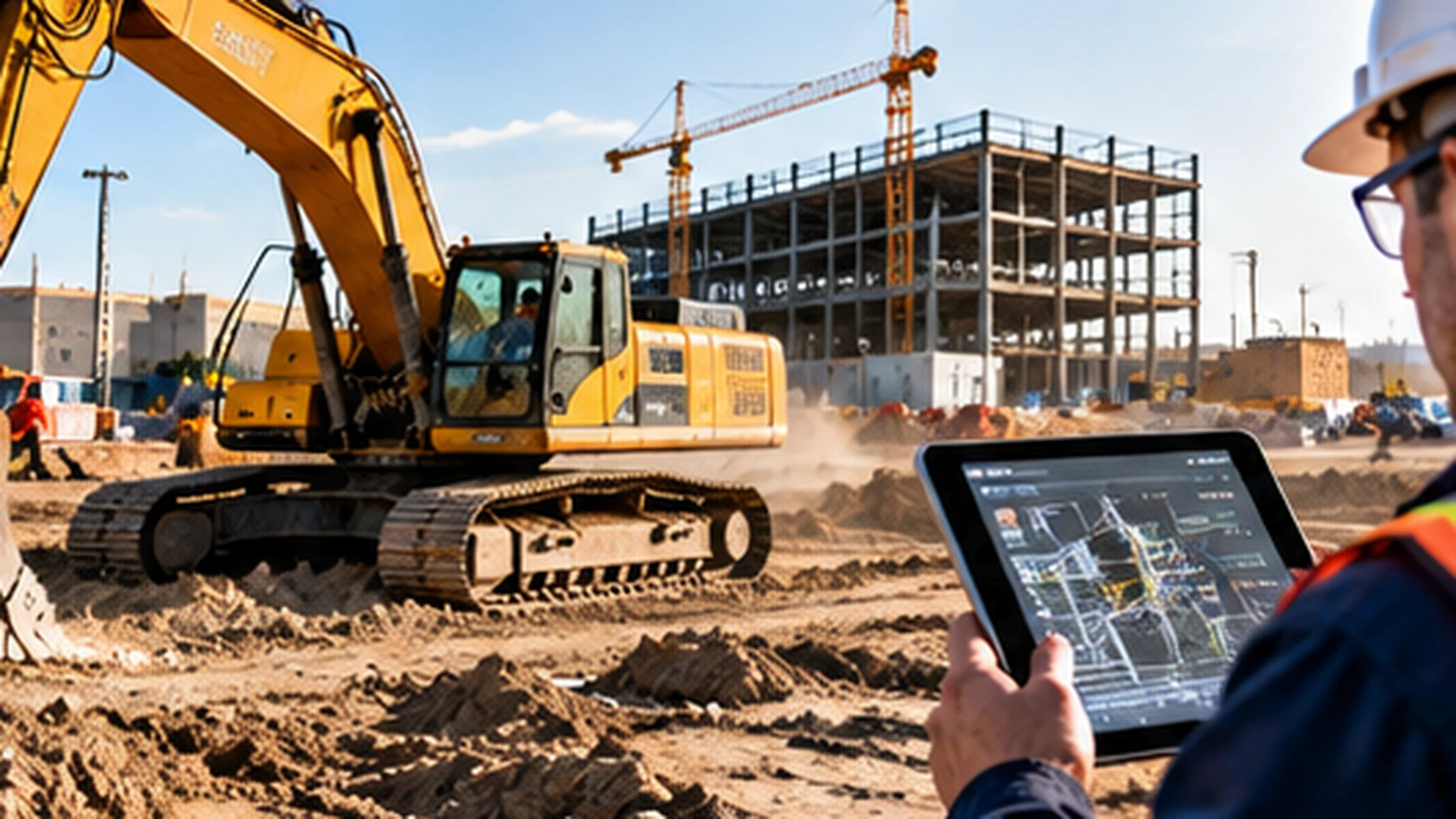 Illustration for connected construction site machines