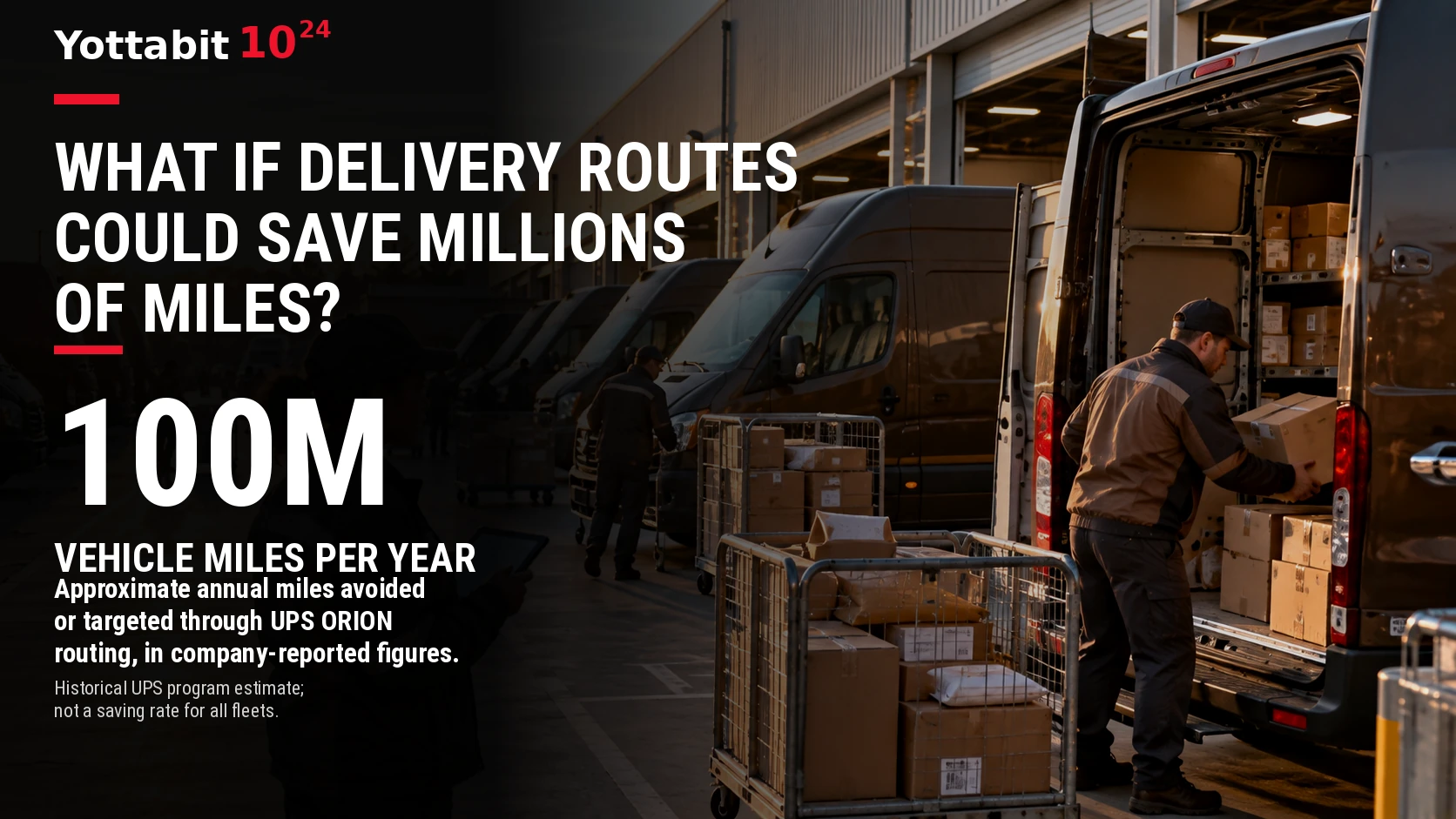 YottaBit visual summary for delivery network thousands of vehicles coordinated