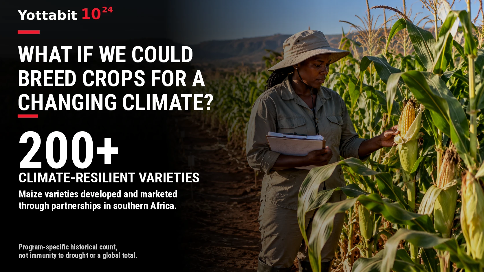 YottaBit visual summary for designing crops for a changing climate