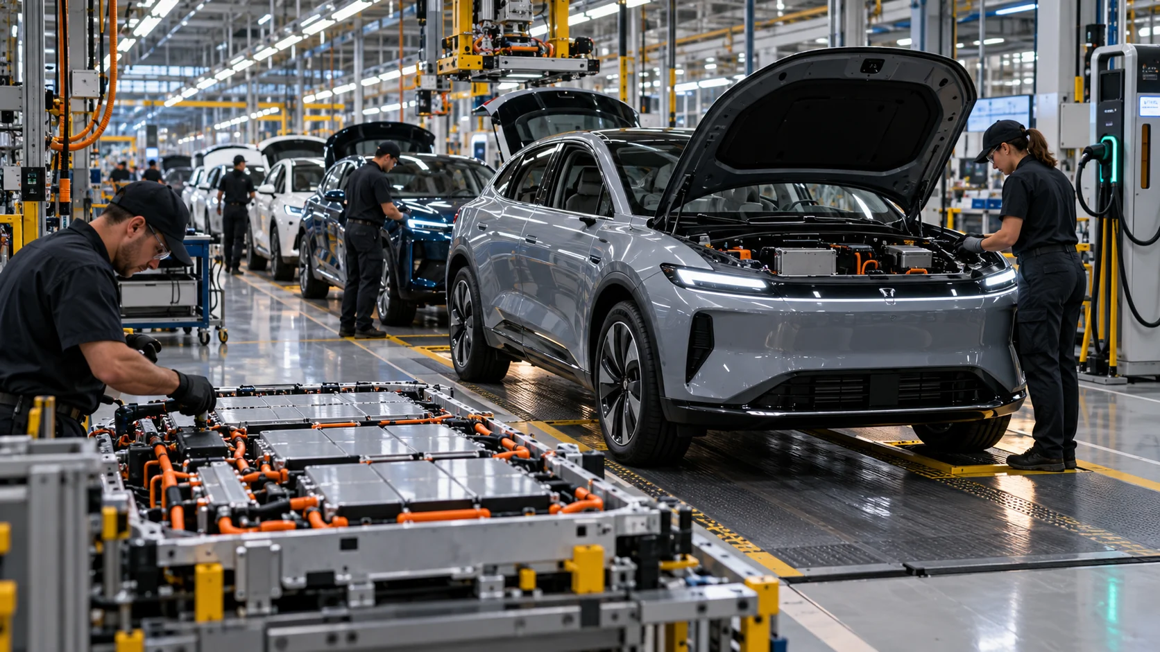 Illustration for electric cars rewrite industries