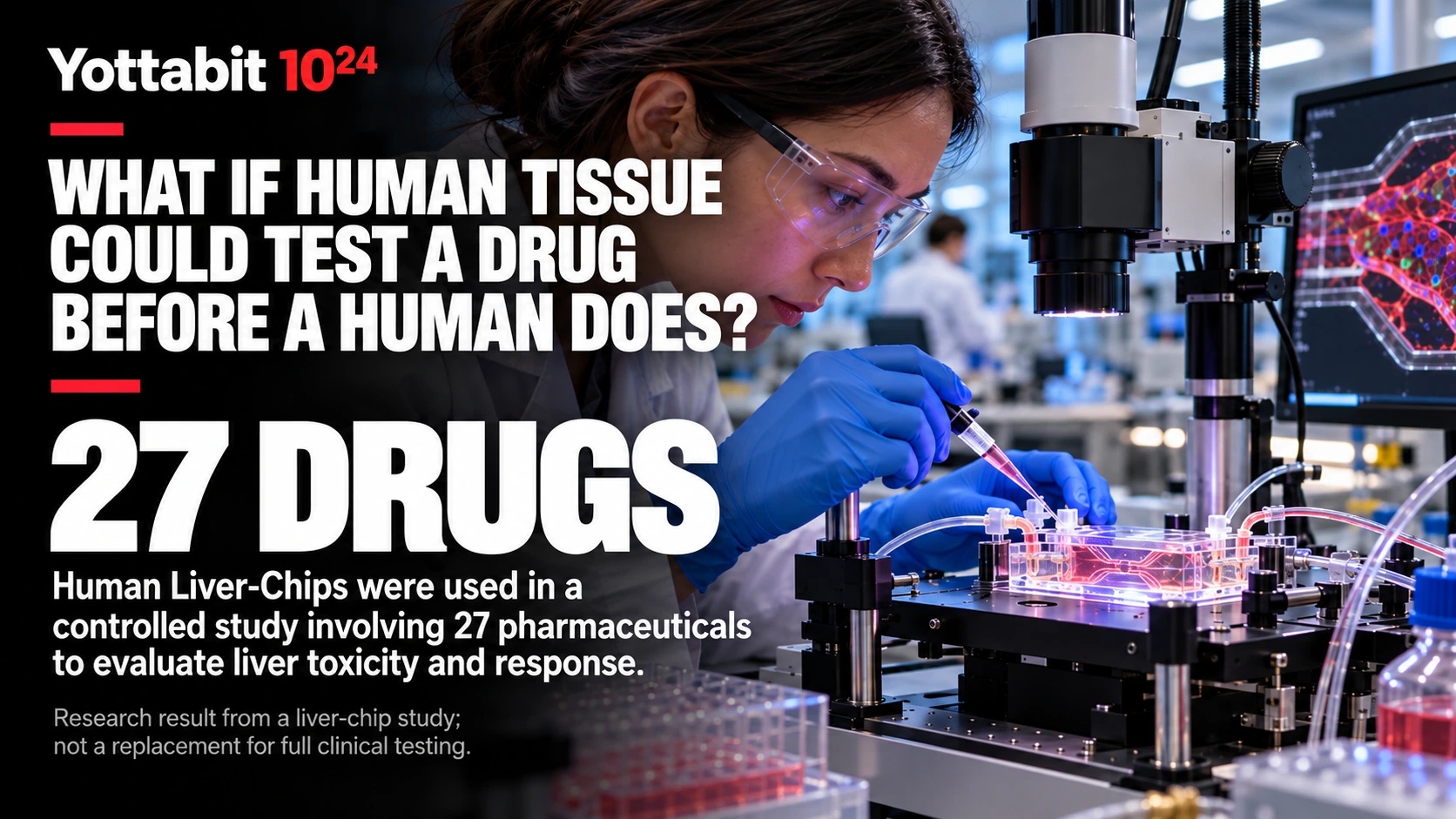 YottaBit visual summary for human tissue tests a drug