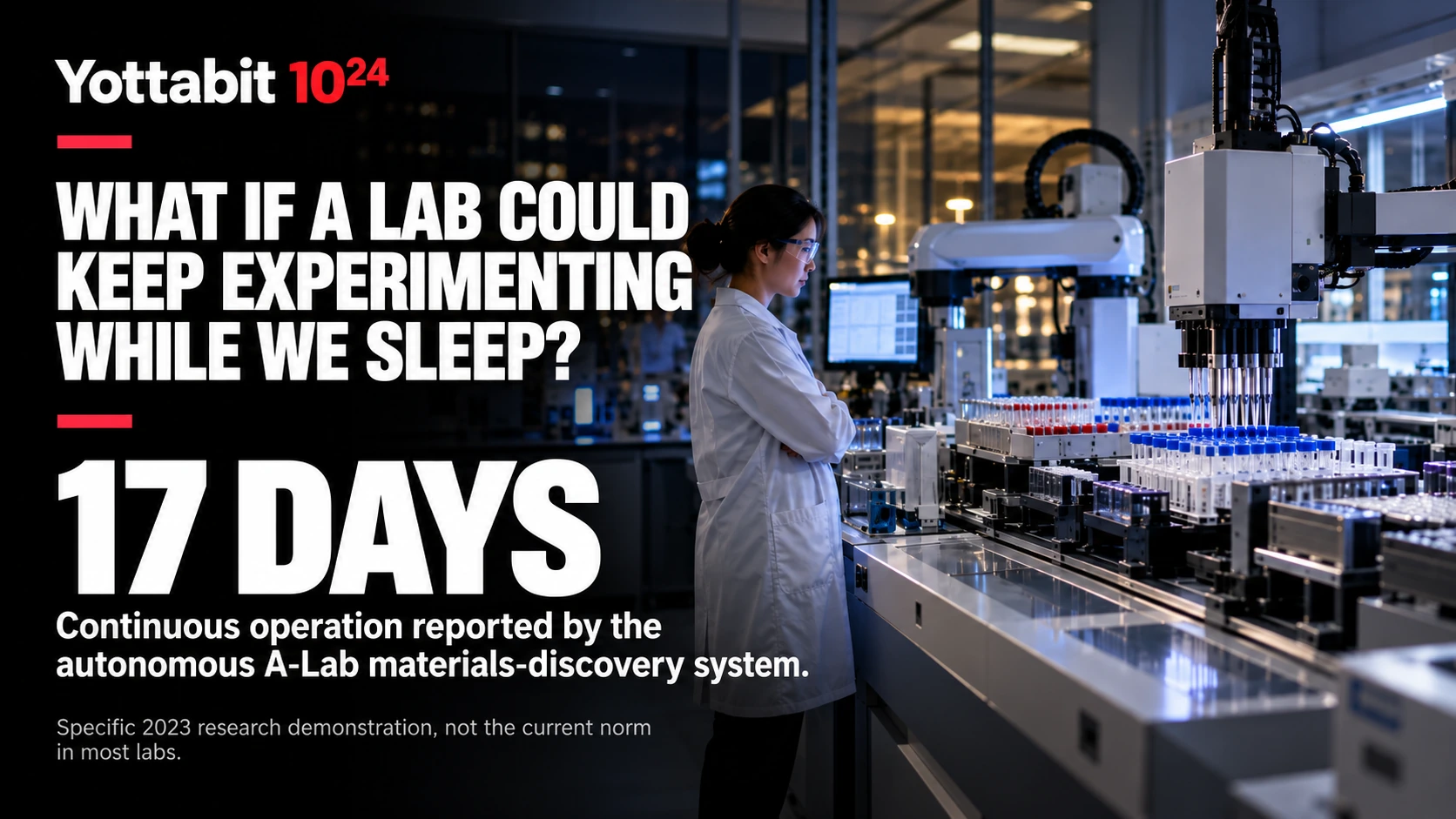 YottaBit visual summary for laboratories that run while researchers sleep