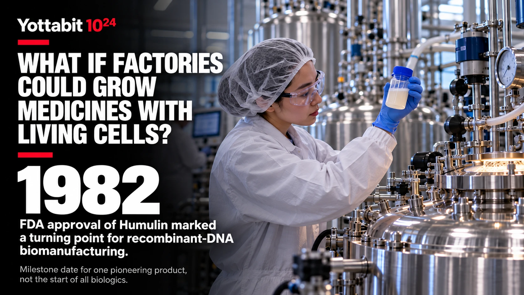 YottaBit visual summary for manufacturing with living cells