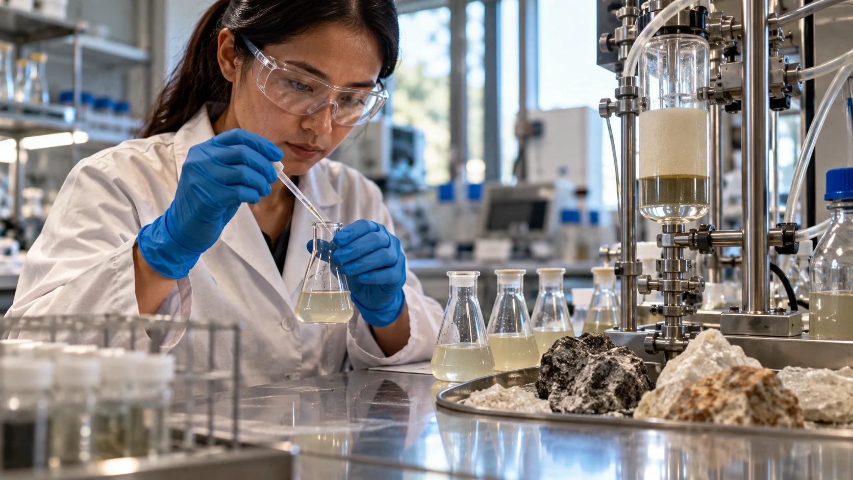 Illustration for microbes help process rare earths