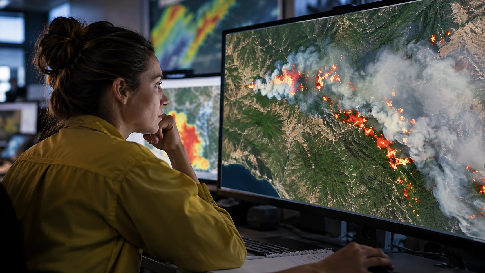 Illustration for satellites spotting wildfire risks