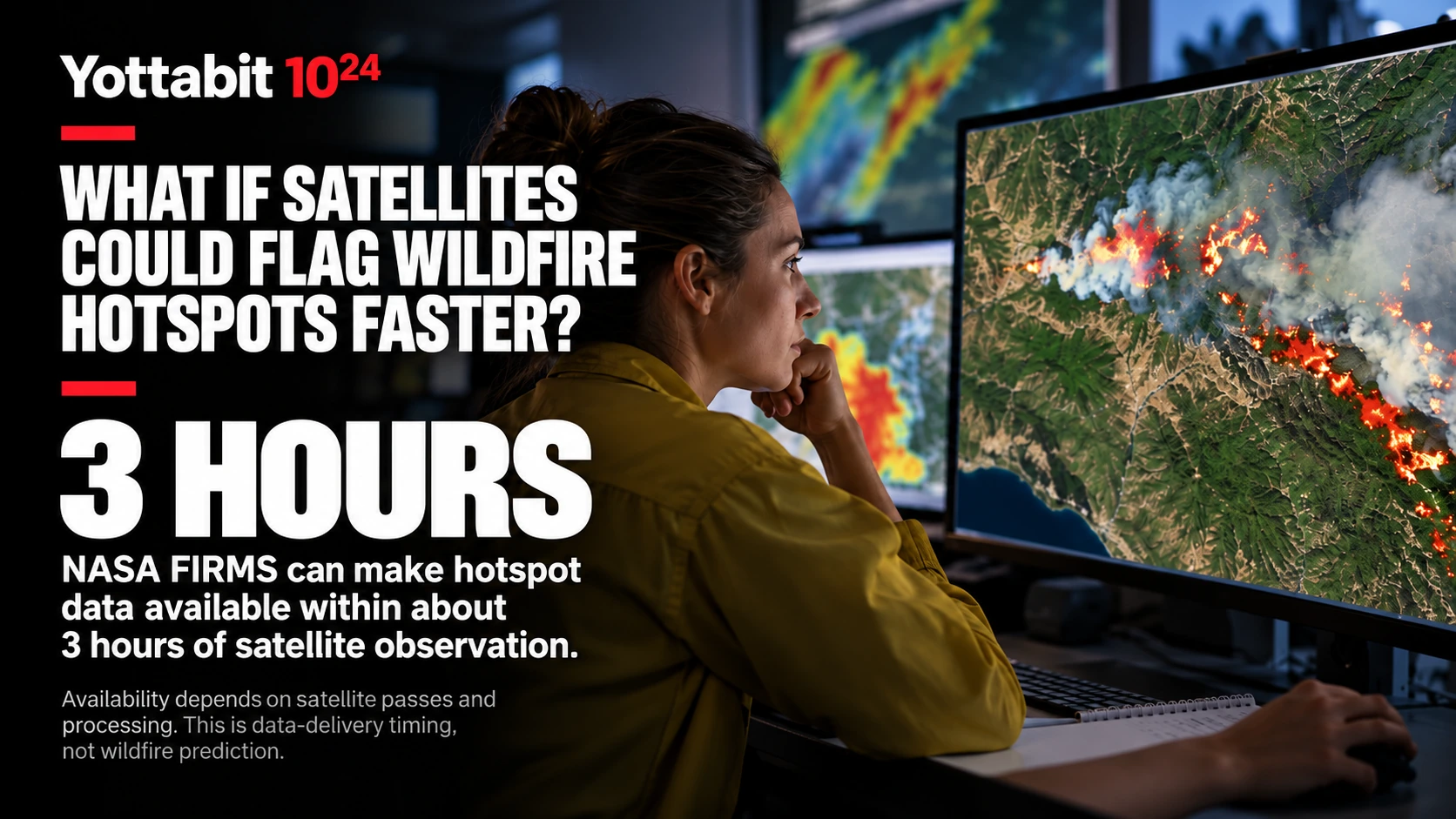 YottaBit visual summary for satellites spotting wildfire risks