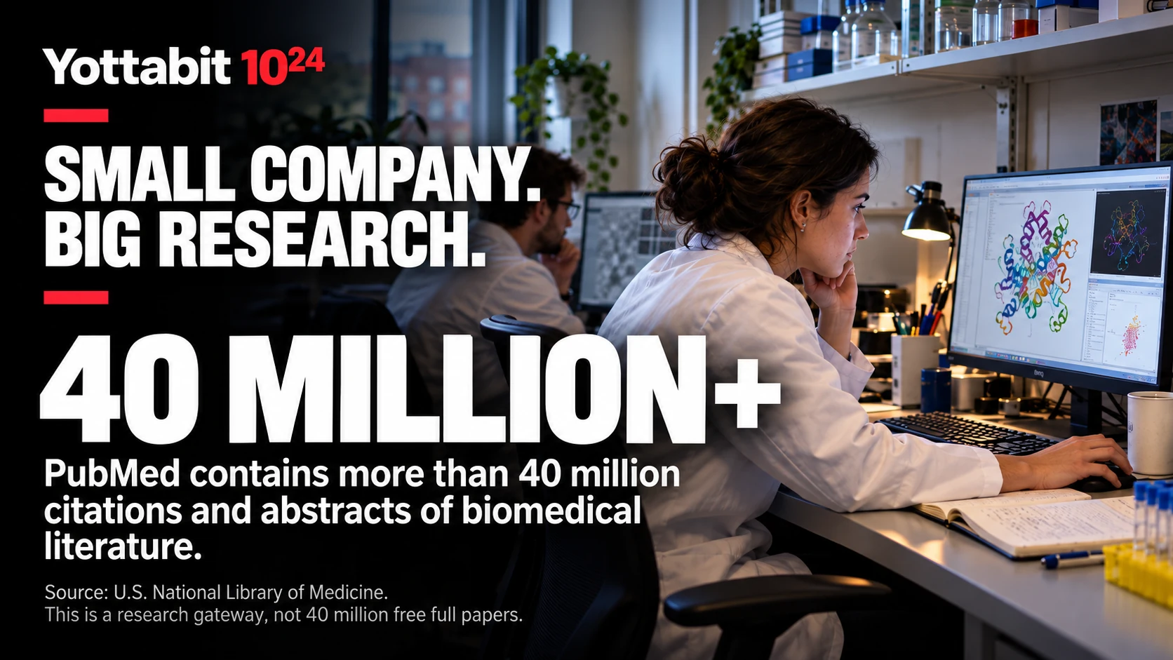 YottaBit visual summary for small companies with big research capabilities