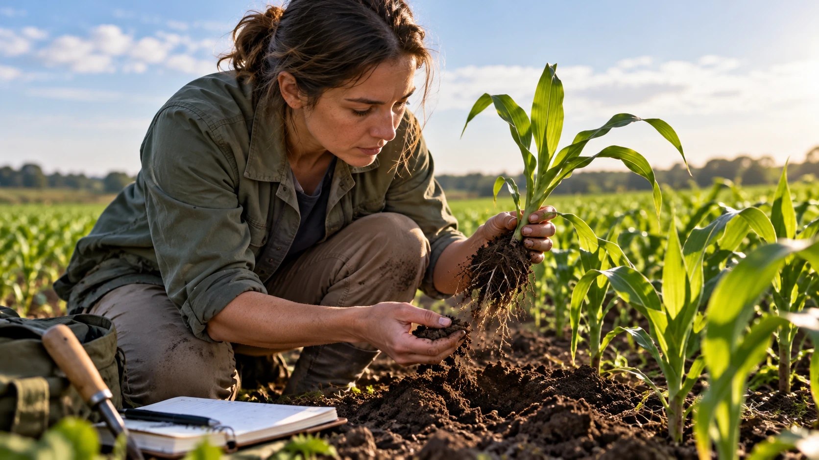 Illustration for soil health visible one acre at a time