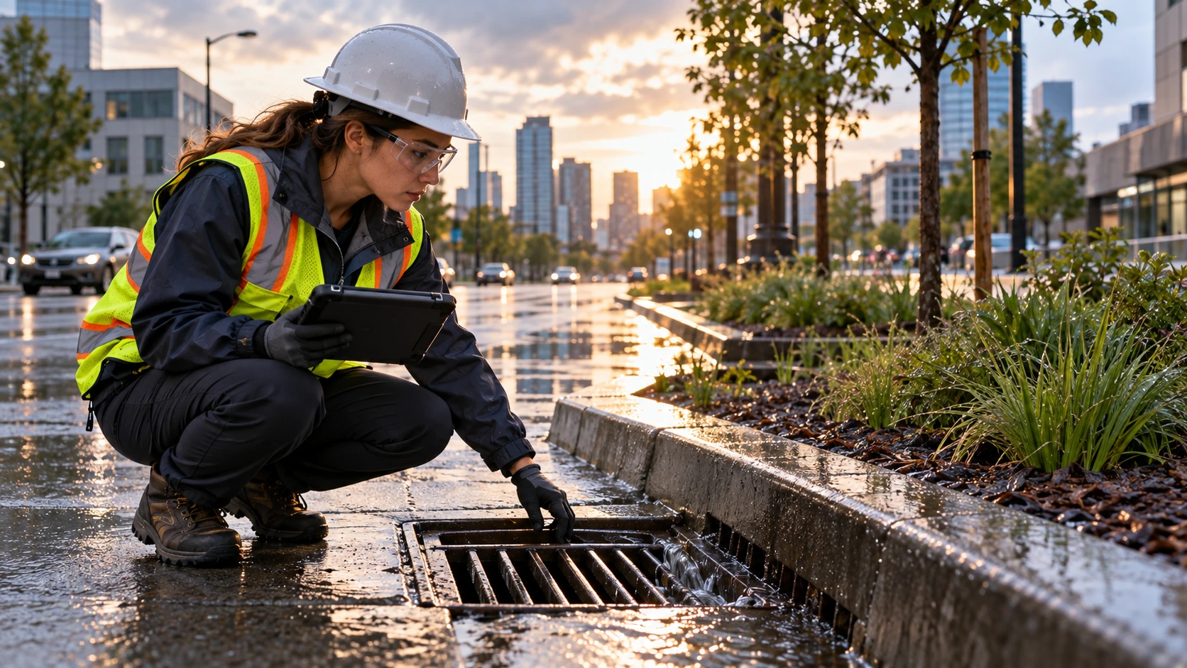 Illustration for storm drainage systems prepare before rain