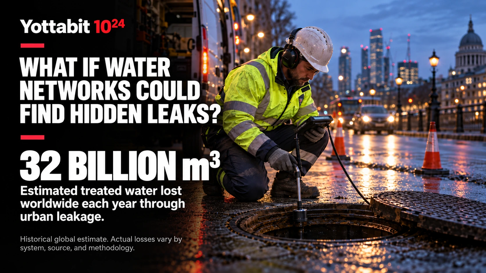 YottaBit visual summary for water networks find hidden leaks