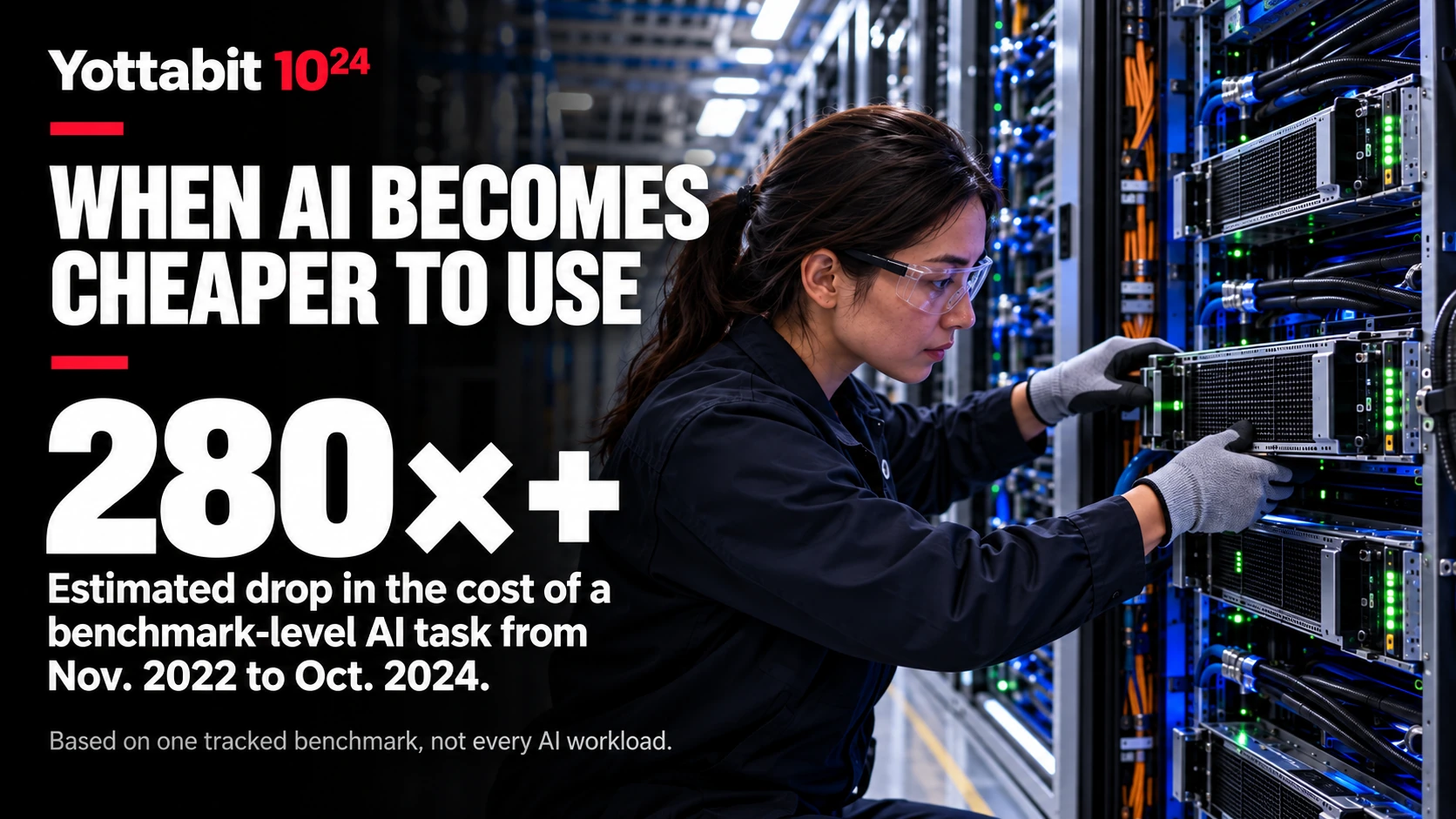 YottaBit visual summary for when ai becomes cheaper to use